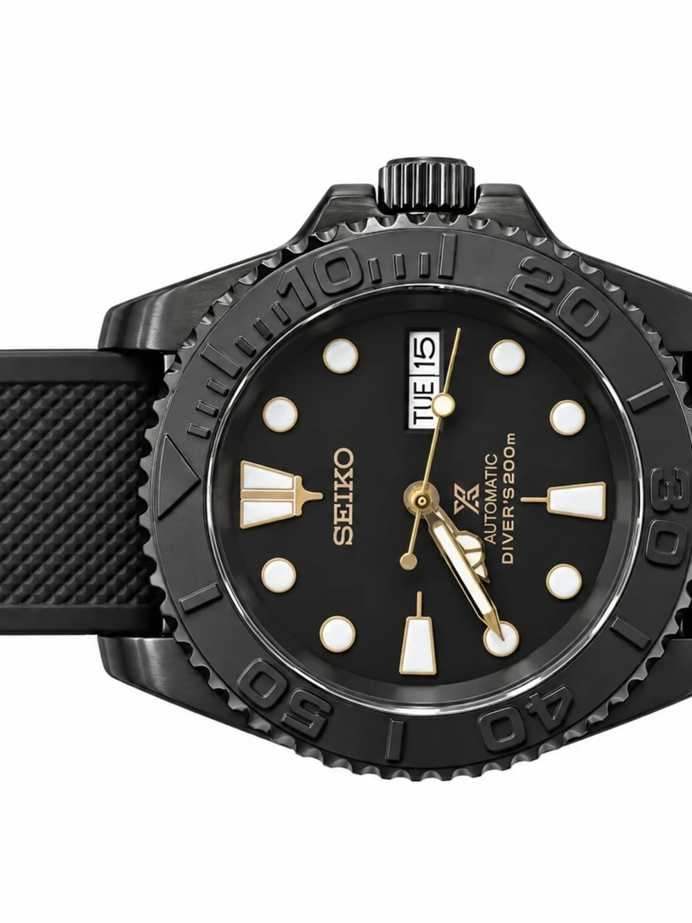 Custom Seiko Mod Automatic Diver • Black & Gold • NH36 • Built by Jonathan JP